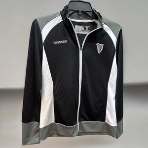 Guinness Dry Fit Performance Full-zip Jacket Women's Small Black And White